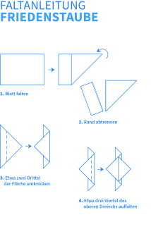 Faltanleitung Friedenstaube